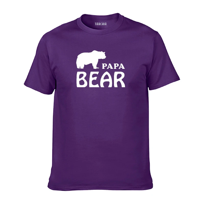Футболка TARCHIA в британском стиле мужская модная тенниска с принтом Папа медведь