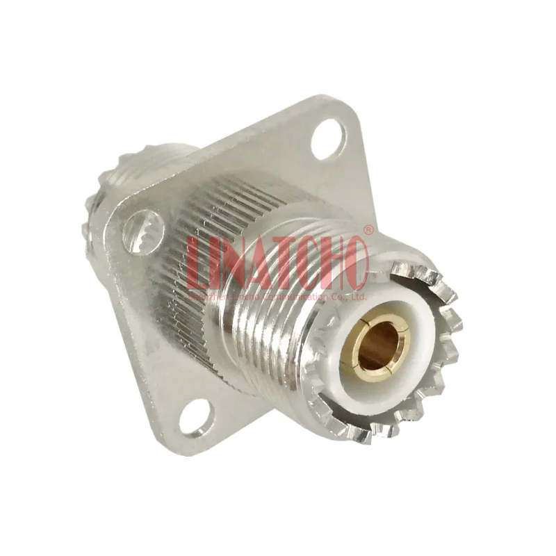 UHF SO239 female to SO-239 jack flange 4 hole panel mount adapter connector | Мобильные телефоны и аксессуары