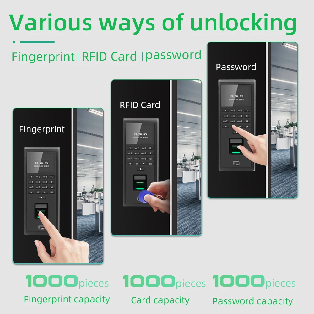 1000 Users Access Control and Time Attendance TCP/IP Fingerprint Biometric Keypad Compatible for Indoor control system | Безопасность и