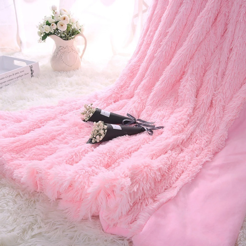 Полиэфирное искусственное меховое одеяло лохматая кровать диван для постельные