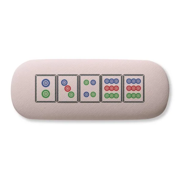 

Dots Suit Mahjong Tiles Glasses Case Eyeglasses Clam Shell Holder Storage Box