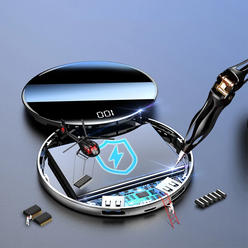 Супертонкое портативное зарядное устройство 10000 мАч для iPhone 11 Samsung S8 Xiaomi Mi с