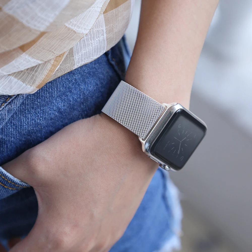 Миланская петля браслет из нержавеющей стали для Apple watch 1 2 3 42 мм 38 мм металлический ремешок для iWatch серии 4 5 40 мм 44 мм браслет