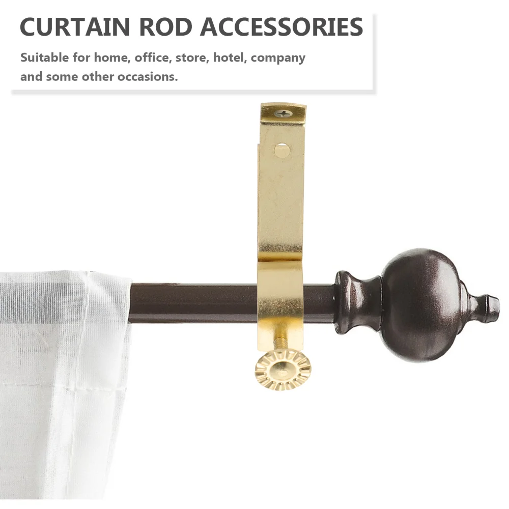 

4pcs Curtain Pole Tray Brackets Retro Single Rod Thickening Brackets (19mm)