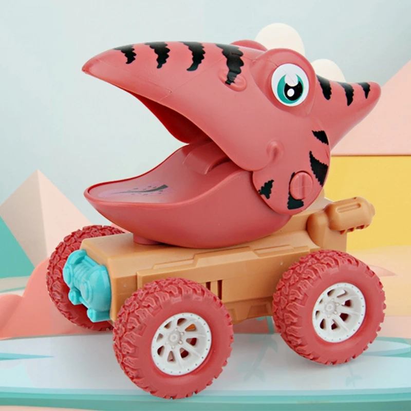 

Pull Back Cartoon Dinosaur Car Friction Powered Vehicles Shockproof Toy for Kids