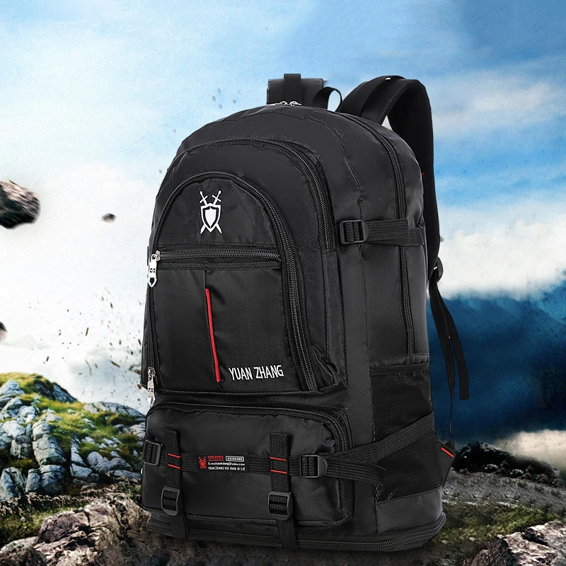 

Men's Backpack Black High Quality Outdoor Travel Backbag Breathable Male Hiking Camping Bagpack Large Capacity Waterproof