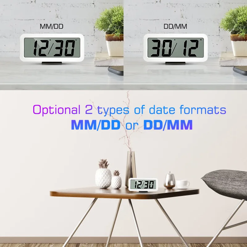 

Digital Alarm Clock,Bedside Clock LED Alarm Clock with 13 Music,Large Display Digital Clock Desk Clock