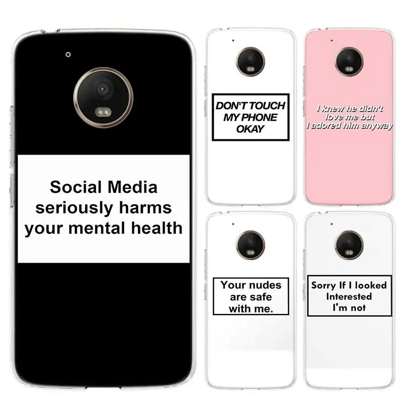 

Social Media seriously Case For Motorola G7 G9 G8 Power Soft TPU Cover Moto G6 Play G5S G5 E5 E6 Plus Coque Shell