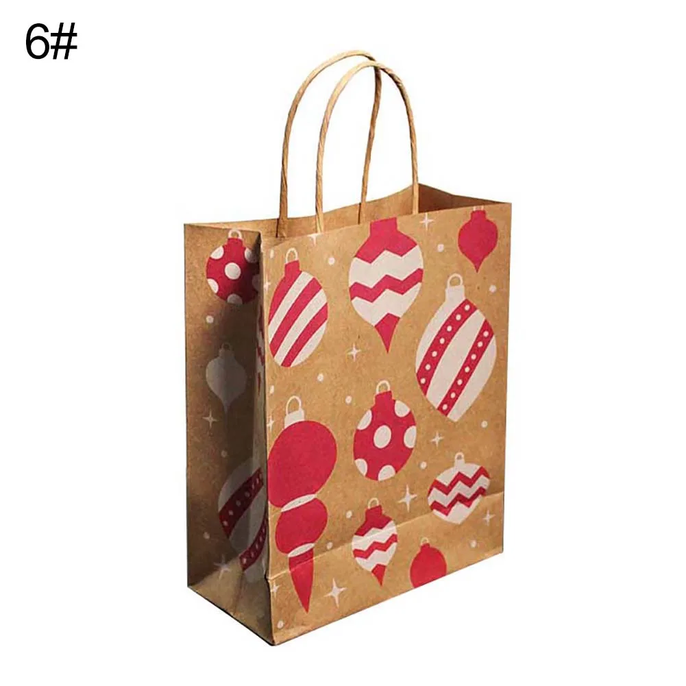 Стильные подарочные пакеты из крафт-бумаги 10 шт. милые бумажные со снежинками