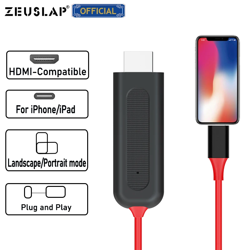 2 метра Lightning к HDMI-совместимый кабель OTG для синхронизации данных внешний разъем