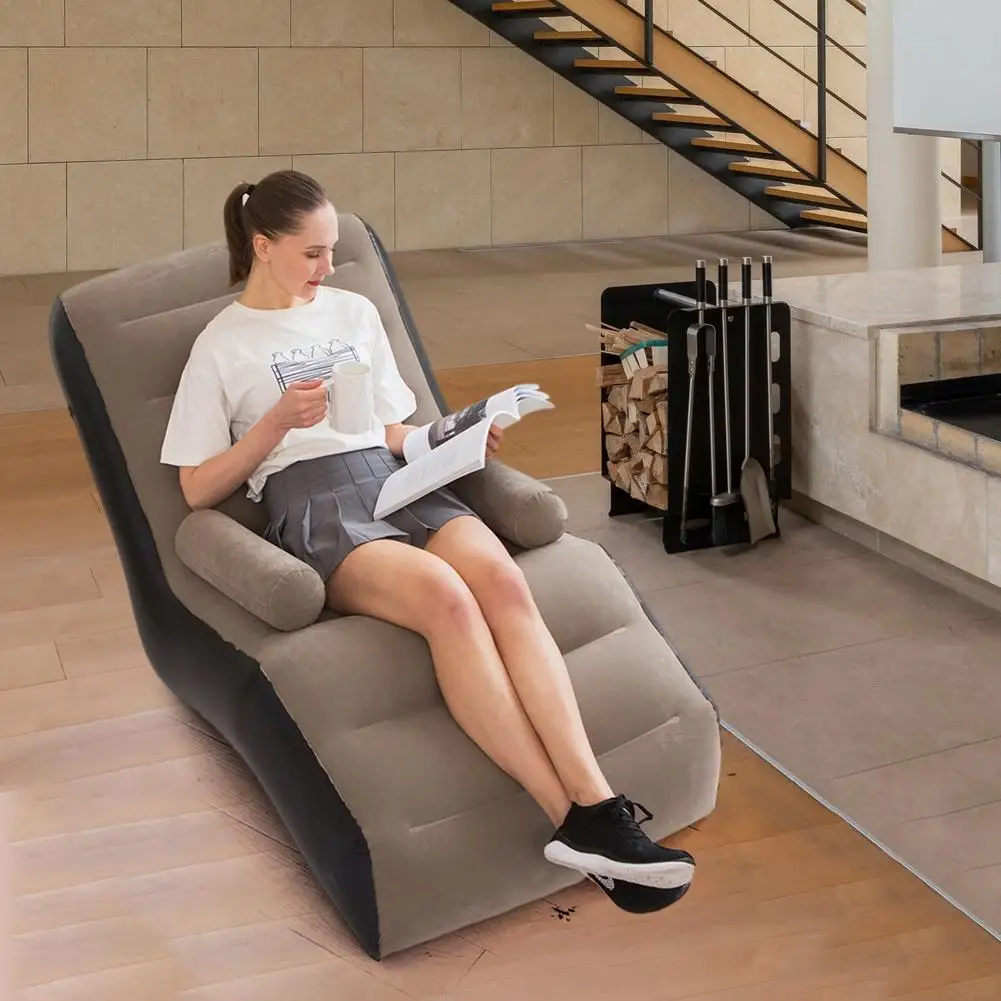 Online Eğlence şişme Tembel Kanepe Taşınabilir S şeklinde Katlanır Taşınabilir Cilt Dostu Plaj şezlong Kamp Uyku Tulumu Hava Yatağı