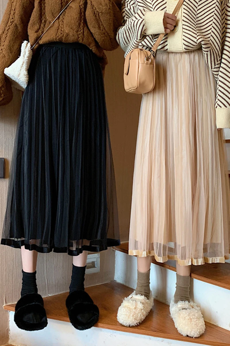 Модная юбка в стиле ретро для женщин осенняя и зимняя одежда однотонная