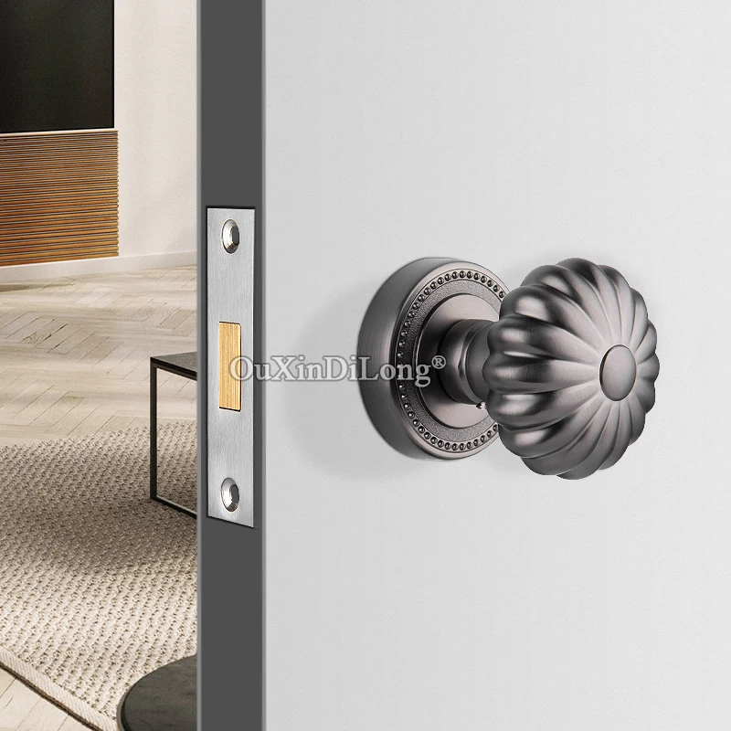 

Brand New European Single-side Round Door Knobs Lock Background Wall Invisible Hidden Interior Entry Door Locks Keyless