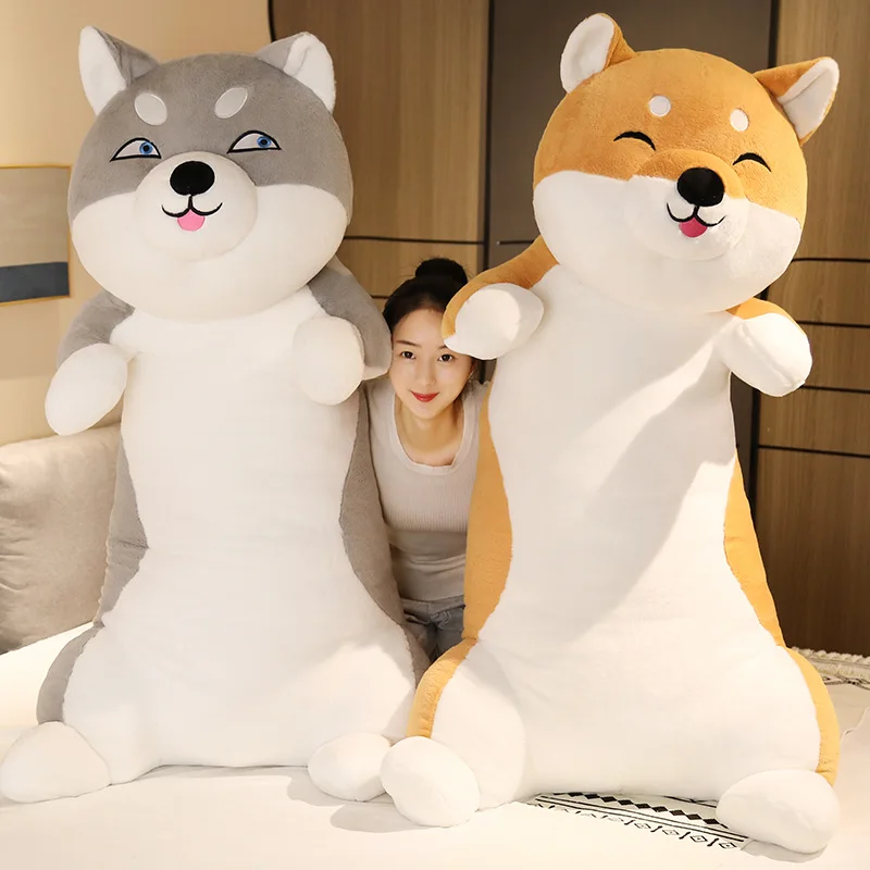 

60-100cm 4 Style Standing Dog Plush Toys Soft Cotton Stuffed Pillow Cushion Animal Shiba Inu Husky Doll Baby Kids Birthday Gift