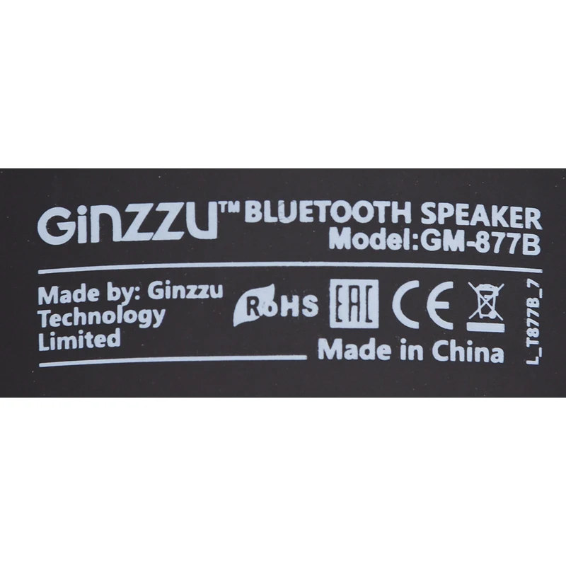 Колонка порт. Ginzzu GM-877B черный 10W 2.0 BT/3.5Jack/USB 10м 1200mAh | Электроника