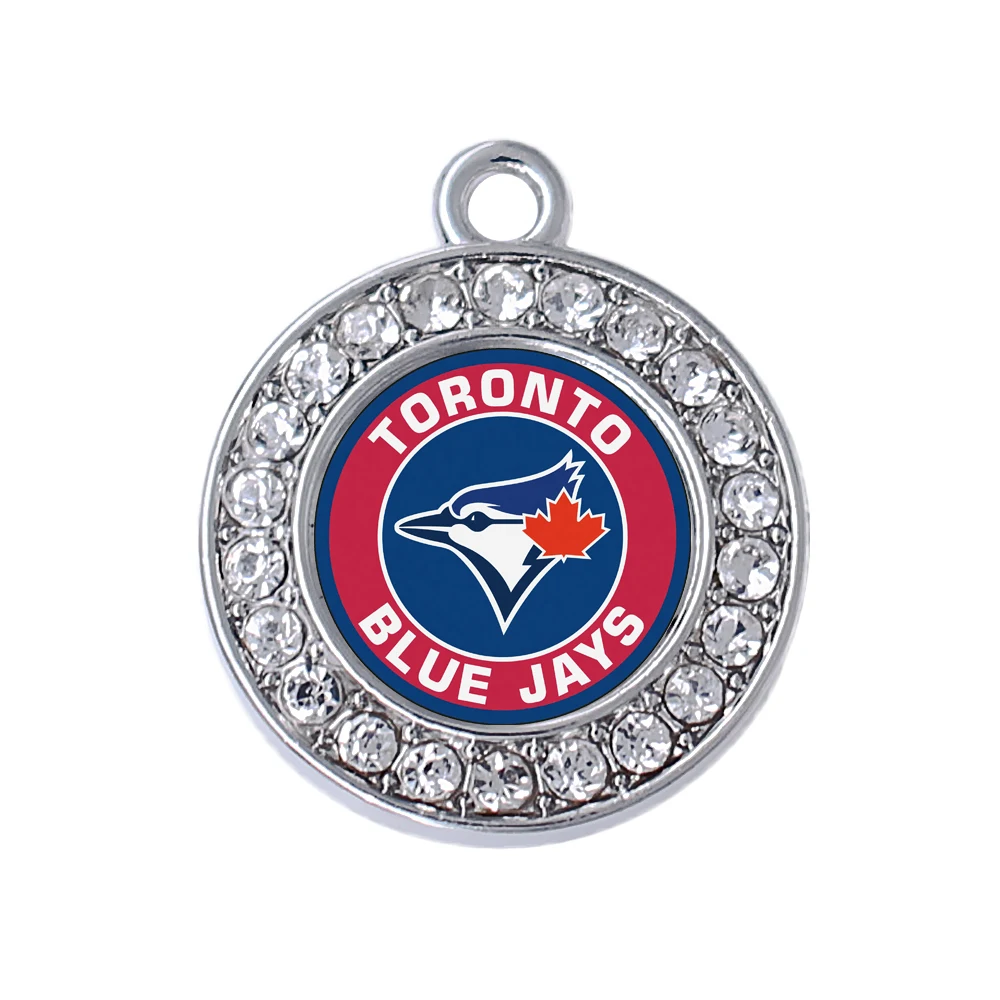 Модное Кристальное инкрустированное круглое эмалевое зеркало бейсбольная