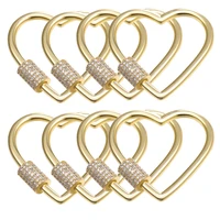 2022 new diy heart fastener screw clasps for jewelry making cubic zirconia charm penadnt handmade jewellry findings accessories