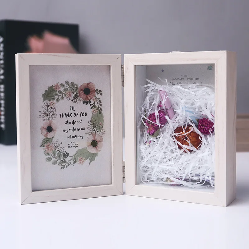 

6/7 inch Vintage Photography Wooden Frame Photo Display Holder Standing Wood Office Desktop Family Picture Decoration