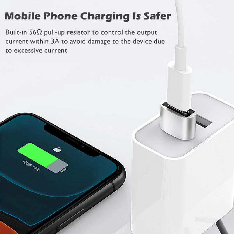 Фото Адаптер USB Type-C (женский) на USB 2.0 (мужской) для зарядки мобильных телефонов, USB 3.0 Type-C OTG, конвертер для зарядки и передачи данных, USB-C (мужской) на Type-C OTG №5