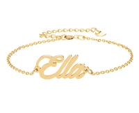 ella name bracelet for women girl jewelry stainless steel with gold plated nameplate charm femme mother girlfriend best gift