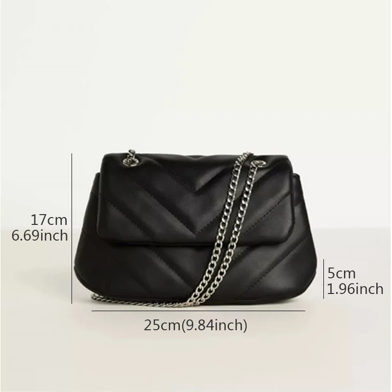 

Brand Solid Color Rhombus Shoulder Messenger Bags for Women 2021 Casual Chain Crossbody Bags Black Underarm Handbag Lady Purse