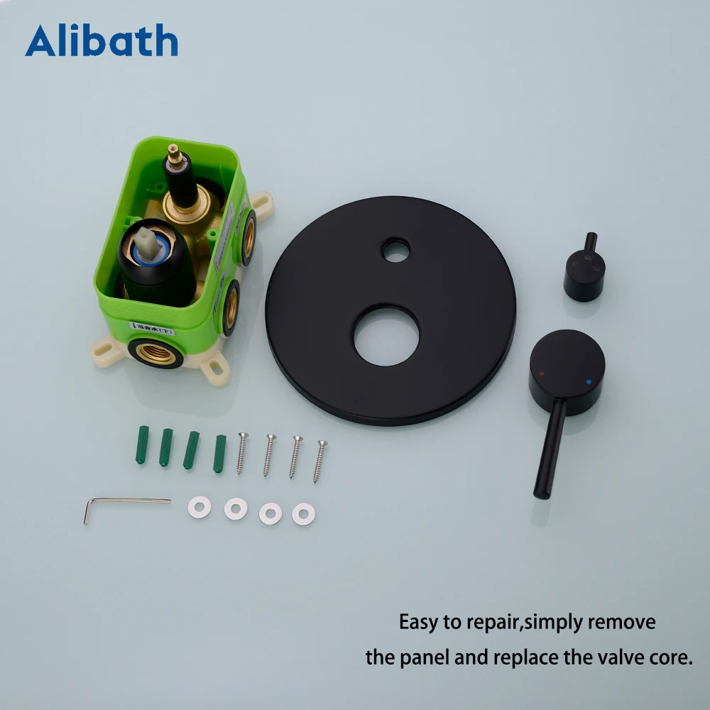 Матовый черный латунный клапан для душа смеситель регулирующий настенный