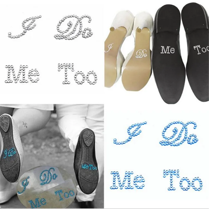 1 шт. Жених невесты белого обувь расшитая стразами наклейки свадебные украшения
