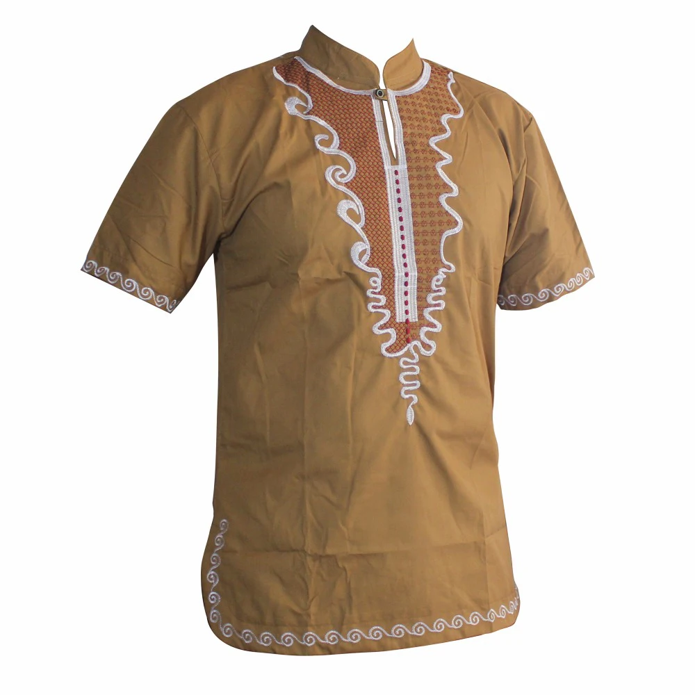 Футболка с вышивкой тонкий Африканский хиппи Топ dashiki Ankara для мужчин коротким