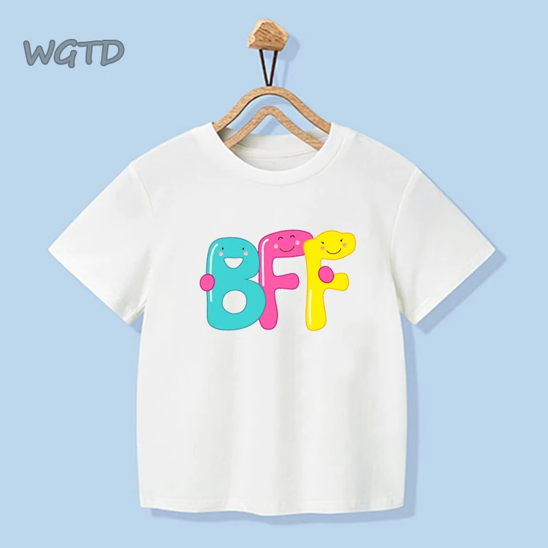 Новинка 2020 детская одежда футболка с надписью Santa Is MyBFF и Best Friends Forever Милые