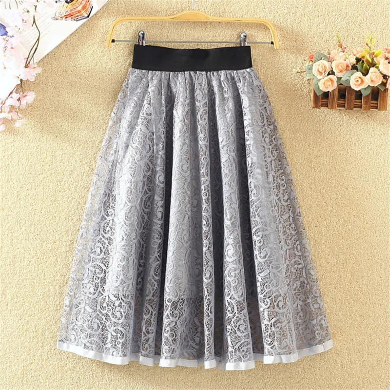 Новая Корейская версия юбка трапециевидной формы с высокой талией средней длины