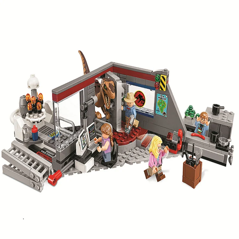 

378Pcs Jurassic Dinosaur Velociraptor Chase Alan Grant Model Building Blocks Assemble Toy Brick Compatible with 10924
