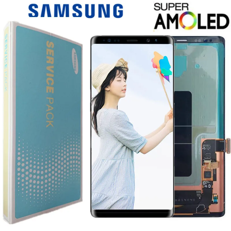ОРИГИНАЛЬНЫЙ 6,3-ДЮЙМОВЫЙ SUPER AMOLED ЖК-ДИСПЛЕЙ С РАМКОЙ ДЛЯ SAMSUNG GALAXY Note 8 Note8 СЕНСОРНЫЙ ЭКРАН СБОРКИ ЦИФРОВОЙ ПАНЕЛИ.