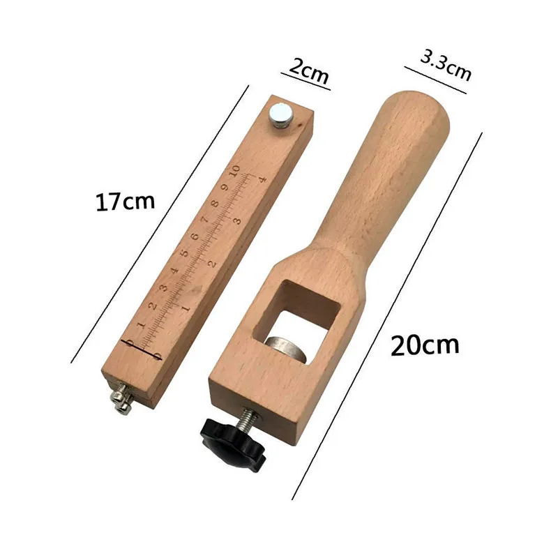 

Adjustable Wooden Strip And Strap Cutter Leather Craft Cutter Strap Belt DIY Hand Cutting Tools Strip Cutter With 5 Blades