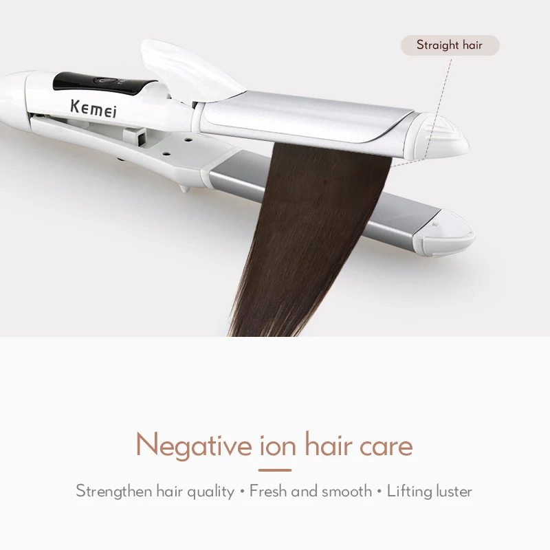 Kemei Многофункциональный выпрямитель для волос бигуди 2 в 1 керамический плоский