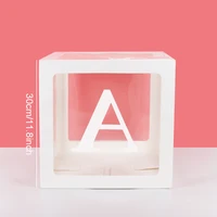 Baby shower boy girl one A-Z letter name box balloons decoration kids first 1st one year old birthday party gender reveal party