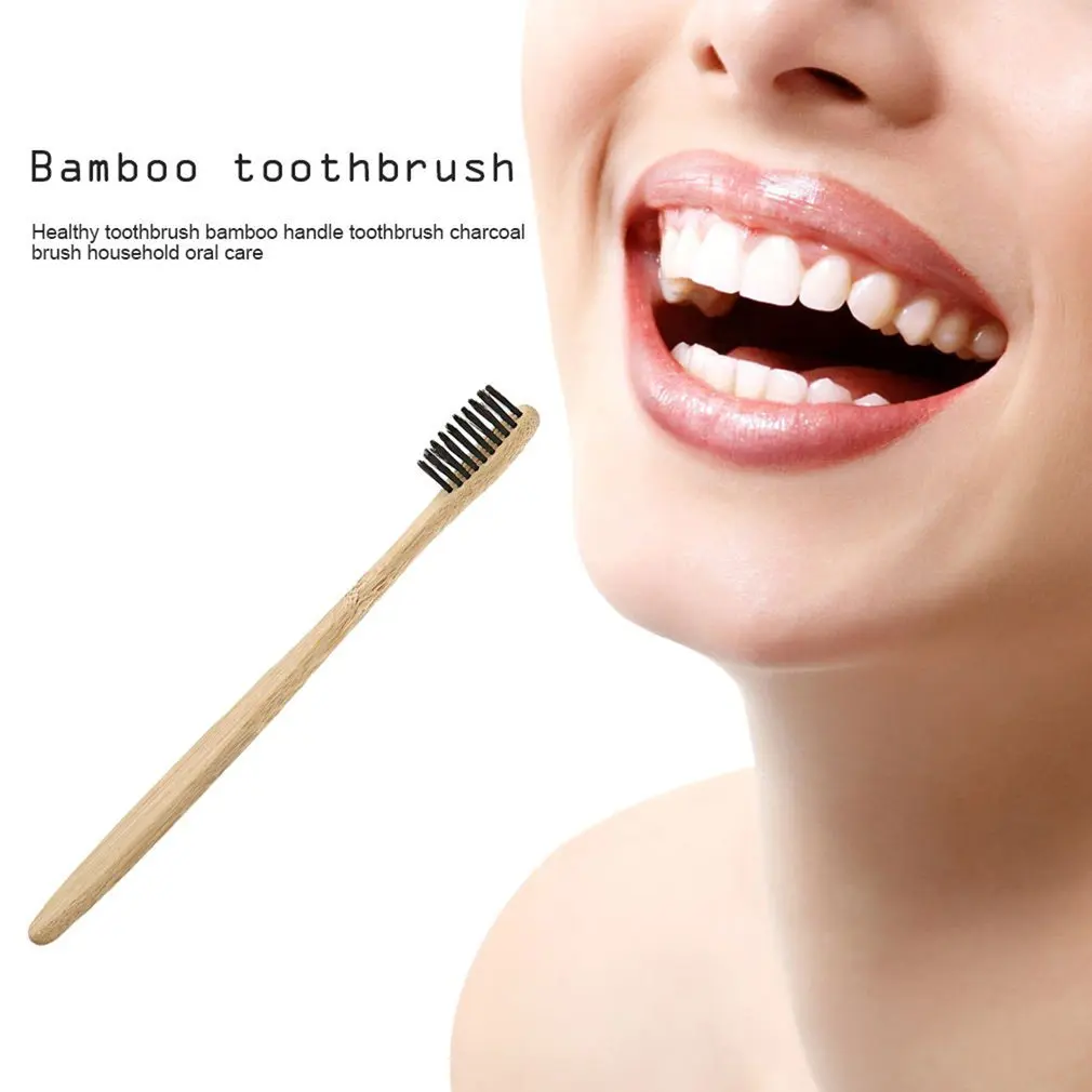 

Handmade Comfortable Eco-friendly Environmental Toothbrush Bamboo Handle Toothbrush Charcoal Bristles Health Oral Care