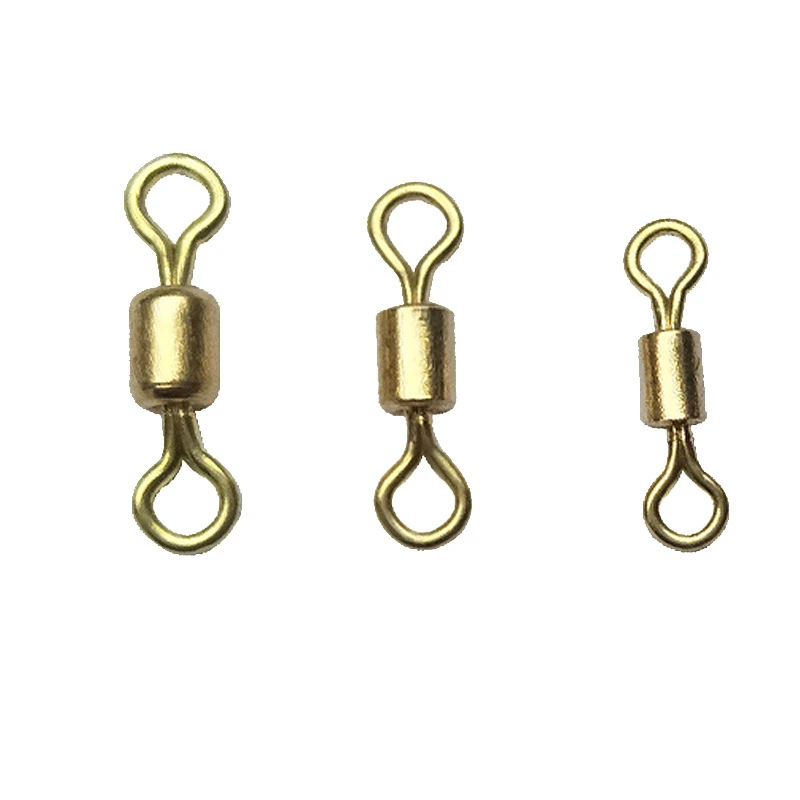 Wholse золотой рыболовный разъем Rolling Swivel 1000 шт./лот 8#10#12# основная линия подсоединение кольцо рыболовные принадлежности PESCA