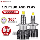 Светодиодные лампы для автомобильных фар, H7, H11, H4, 360, H1, 9005, 9006 лм, 6000 К