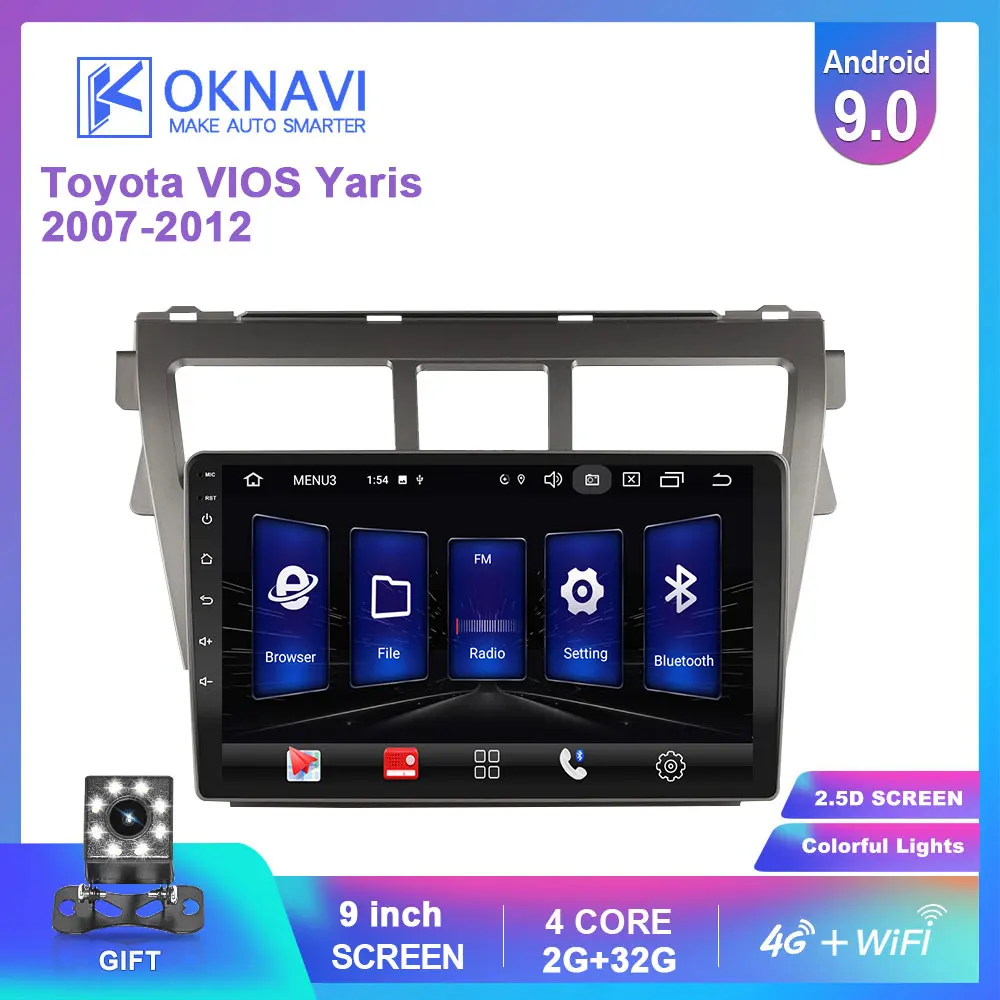 9 ''GPS Навигация стерео автомобильное радио для Toyota VIOS Yaris 4G WIFI Android 0 мультимедиа