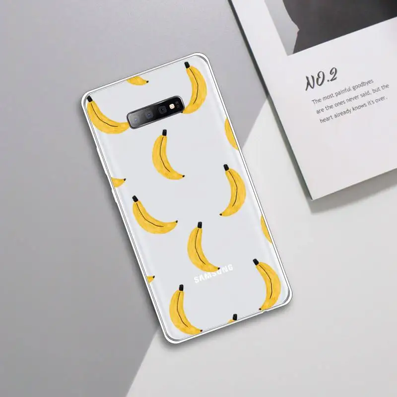 

Cartoon fruit yellow banana Phone Case Transparent For Samsung Galaxy A 71 21s S note 8 9 10 plus 20 ultra