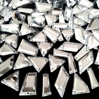 170pcs mirror silver bags shoes clothes design diy sew on lace rhinestones stones crystals strass for crafts costume accessories