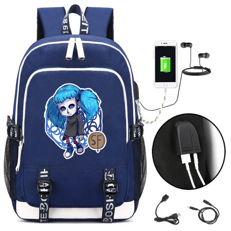 Sally Face рюкзаки старшеклассники большие школьные сумки с Usb сумка для ноутбука Повседневная сумка для книг для путешественников