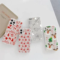 merry christmas elk santa claus phone case candy color for iphone 6 7 8 11 12 s mini pro x xs xr max plus
