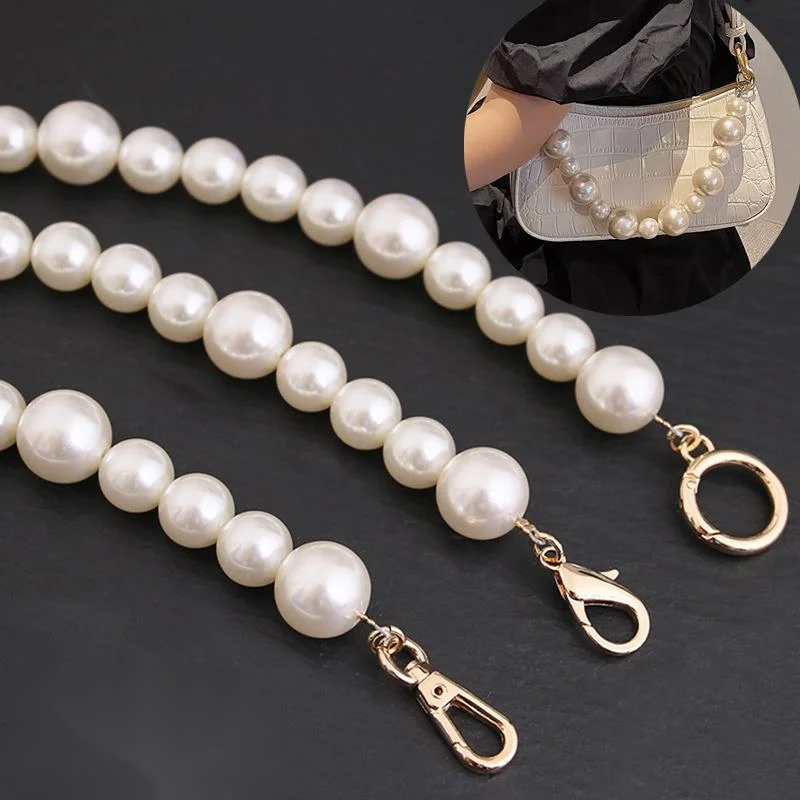 Fashion High Grade Large Pearl Bag Decoration Luggage Accessories Chain White Mobile Phone Rope Handbag Hand Strap Belt