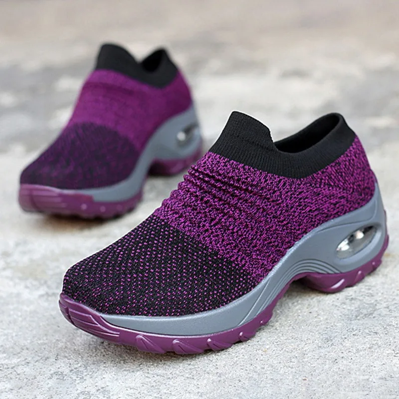 

Running Sneakers Fashion Breathable Mesh Casual Shoes Platform Sneakers Men Platform Slip-On Sneakers Walking Women Shoes