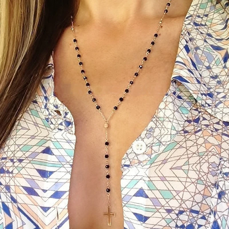 Новинка 2021 модные черные круглые бусины католические четки качественные