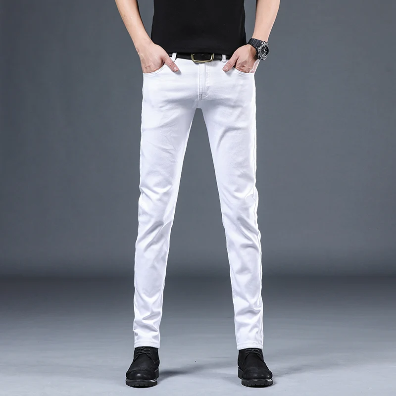 2022 new arrival four seasons jeans men fashion elasticity men's jeans male cotton jeans pants,blue white black size 28-36