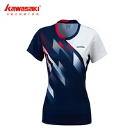 kawasaki sportswear t shirt for female table tennis o neck breathable blue color badminton sport t shirt st q2310