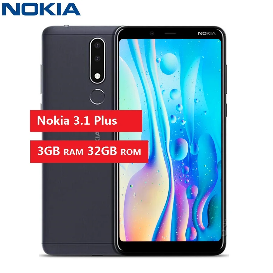 Смартфон Nokia 3 1 Plus 4G 6 0 дюймов Android 8 MTK 6762 Helio P22 Восьмиядерный 2 ГГц ГБ ОЗУ 32 Гб ПЗУ