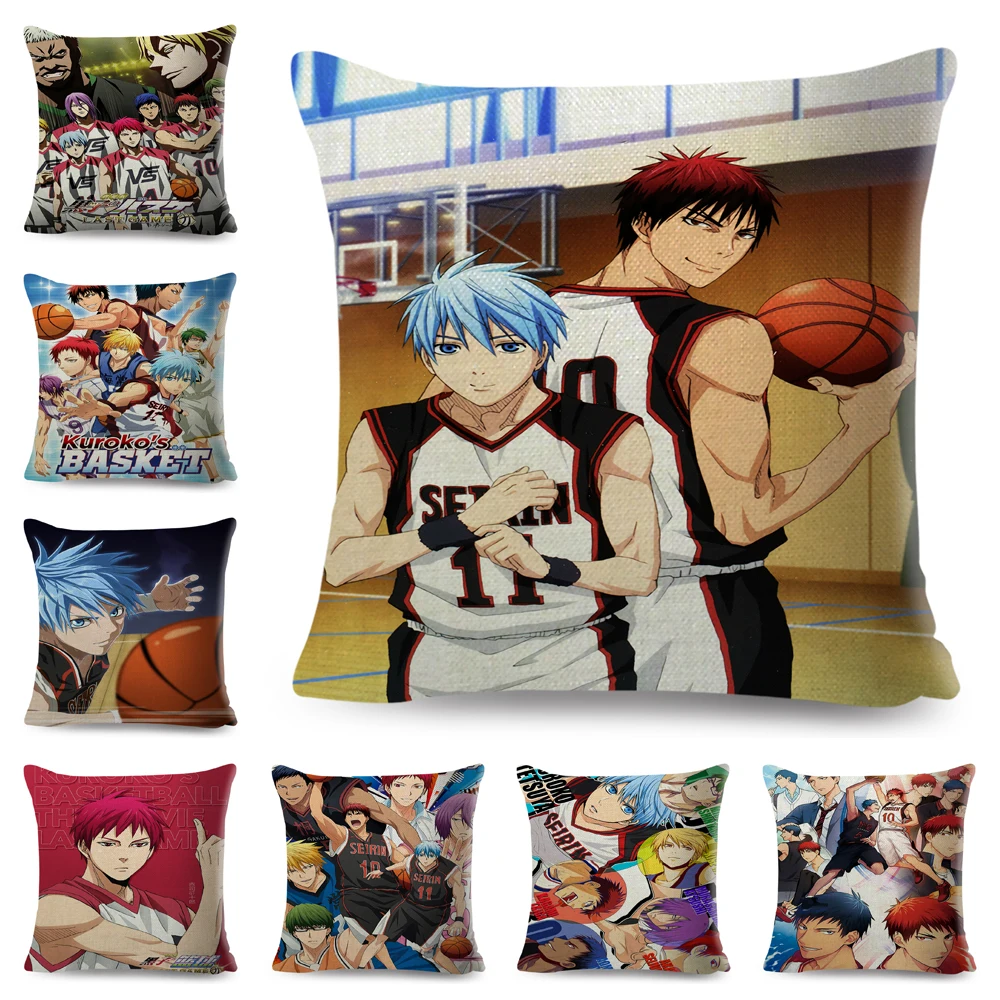 

Japanese Anime Cushion Cover Decor Cartoon Kuroko's Basketball Print Pillowcase Polyester Pillow Case for Sofa Home Car 45x45cm